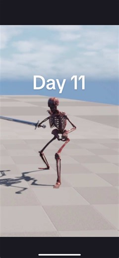 اليوم 11 من تطوير لعبة فانتزي من اقتراحاتكم تم اضافة عدو هيكل عظمي #fantasy #unrealengine5 #game #IndieGame #تطويرالعاب