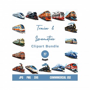 Train Clipart Bundle for Digital Projects Train Svg Train Png Train Jpg Locomotive Clipart Steam Locomotive Clipart Train Clip Art - Etsy