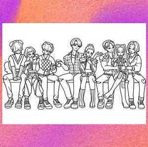 K-pop Fan-art Coloring Page 1 PNG and 1 PDF A4 Size / Digital Download - Etsy