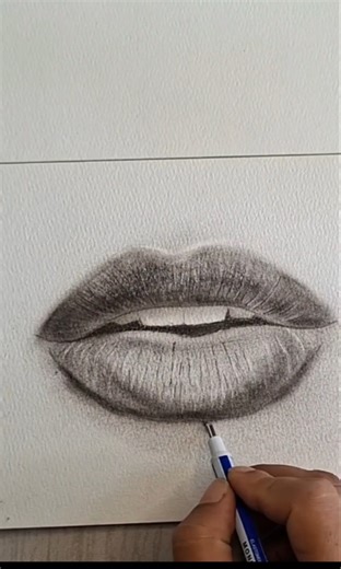 Hyper Realistic Lip Drawing ✨ #drawing #art #pencilportrsit #painting