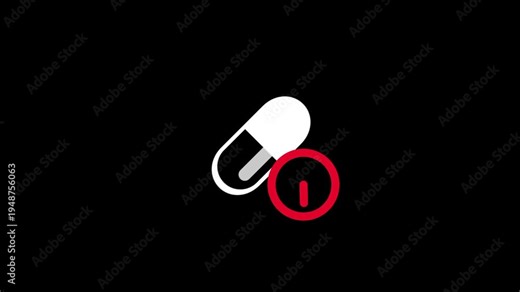 A pill capsule icon with a red clock indicates a reminder for medication timing or a specific duration for the effectiveness of a medical dose