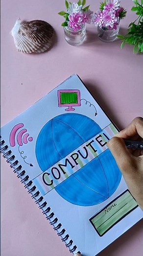 Easy Computer front page design 🖥️ #frontpage #coverpage #shorts