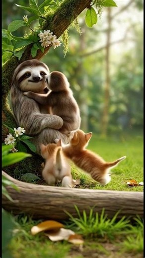 Sloth Baby Meets Kittens The Cutest Friendship Ever!