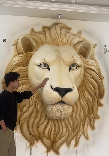 Handmade Lion Sculpture by Young Artist in Pakistan