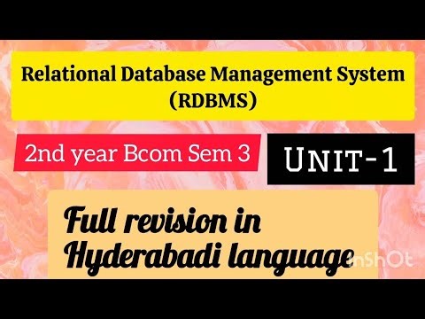 RDBMS Unit-1 Bcom 3rd sem| Full Revision| Hikmat Learning Academy