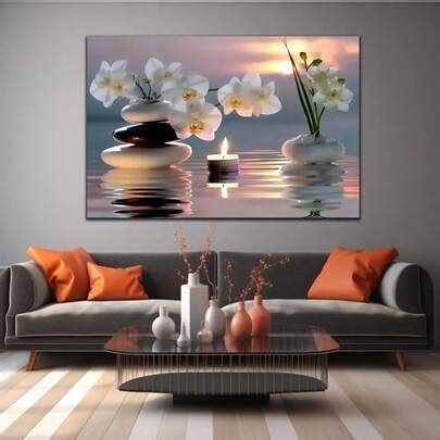 1 PC Luxurious Zen-Inspired Decorative Painting High-Quality Canvas Wall Decoration, Thickness 2. 25 Cm / 1 Inch, Wrapped Wooden Frame Art-Printed Poster, Can Be Directly Hung, Suitable For Home Decoration, Living Room, Bathroom, Bedroom, Kitchen, Coffee Shop, Garage, Bar, Office Decoration, It Is A Perfect Holiday Gift, 2D Plane | SHEIN