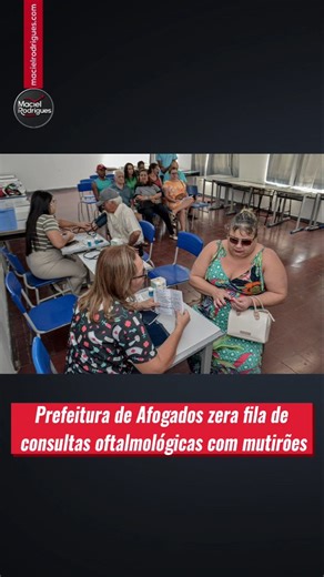 Blog Maciel Rodrigues on Instagram: "A Prefeitura de Afogados da Ingazeira, em parceria com o projeto social “Visão para Todos”, zerou a fila de espera por consultas oftalmológicas no sistema de regulação da Secretaria Municipal de Saúde. Os atendimentos ocorreram nas dependências da FASP, incluindo exames como mapeamento de retina, gonioscopia, retinografia binocular, ceratometria e fundoscopia. Nos dois mutirões já realizados, foram atendidas 2.399 pessoas, com encaminhamento cirúrgico em caso
