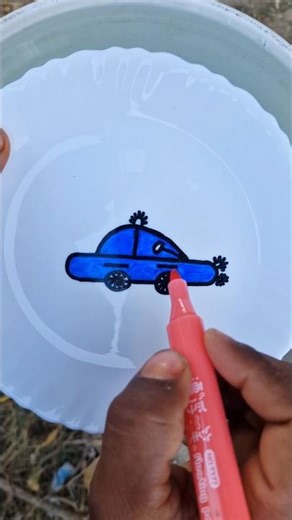 How to draw car 🚗 easy drawing with magic color #art #drawing #shorts