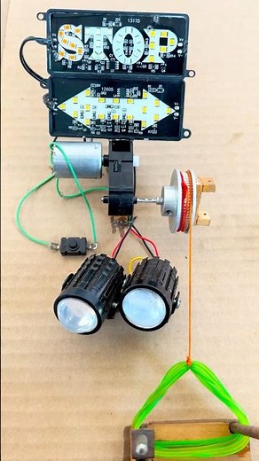 Powering STOP Board and Projector LEDs using String Generator! ⚡ #shorts #diy