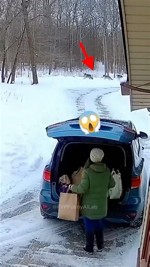 CCTV: Woman Trapped in Trunk by Wolf Pack - Narrow Escape 😱🔒