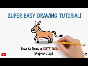 Easy Draw a Little Donkey | Step by Step Drawing Tutorial for Beginners