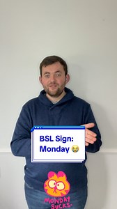 5.9K views · 347 reactions | Today’s new Sign in British Sign Language is? Today’s sign is #Monday ! Join me everyday for new signs in British Sign Language! #deaf #bsl #sse #signlanguage #mondaymotivation #mondaymood #bluemonday #garfield # Note: I’m from the South UK so some signs are regional! | The Deaf Chef | Facebook