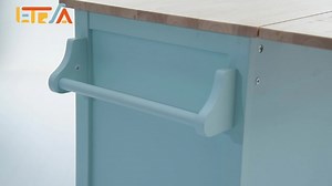 Watch Mobile Kitchen Island 52.2'' with Rubber Wood Drop-Leaf on Amazon Live