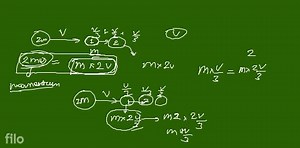 If an ivory ball of mass 2 \mathrm{~m} moving with a velocity '... | Filo