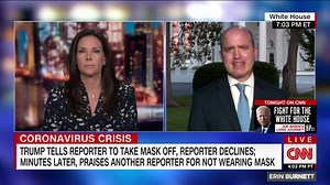 On Monday, US President Donald Trump got into an exchange with a reporter who refused to take his mask off as he asked a question. CNN's Erica Hill called out the President's messaging on masks: https://cnn.it/3291GP2 | CNN Replay
