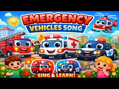Emergency Vehicles Song 🚒🚑🚓 | Kids Songs & Nursery Rhymes | Learn Emergency Vehicles