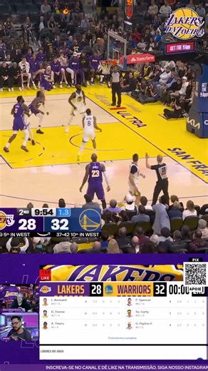 King James with another three-pointer - Lakers 119 x 103 Warriors