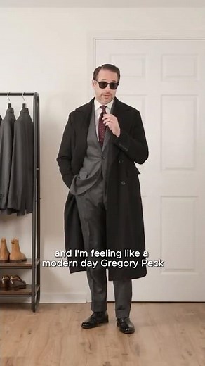 Gray Flannel Suit With Burgundy Tie Winter Outfit