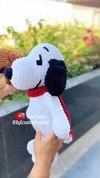 👆🏻SNOOPY AMIGURUMI TUTORIAL 🥰 #crochetpattern #amigurumi #fullamigurumitutorial