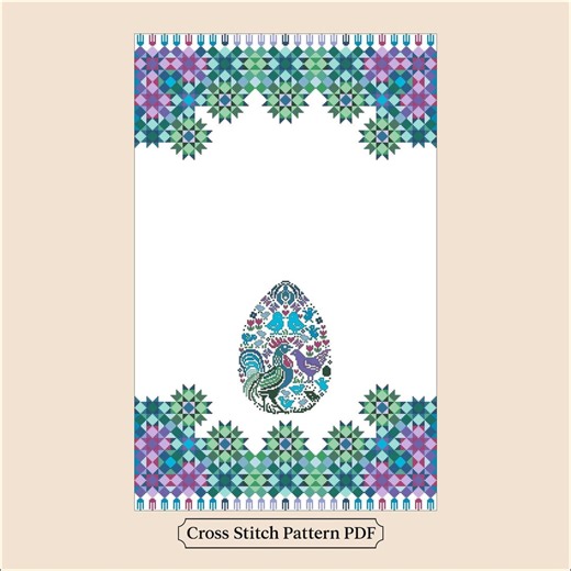 Easter Embroidery Designs PDF for Towel (rushnyk) — Easter Basket Cover Cross Stitch Pattern (sampler) - Etsy