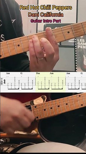 #tutorial Red Hot Chili Peppers -Dani California Guitar Intro#guitar #guitarlesson #guitartutorial
