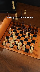 ✈♟ Adventure Awaits, On and Off the Board! Portable leather chess set with text - Perfect for travel, game night, or as a gift for chess lovers! | Callie Gifts