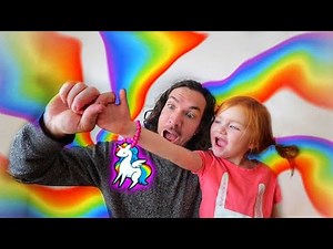 HOW TO MAKE A UNICORN!! Homemade Magic Necklace and play NEW FROZEN 2 Princess Board Game with Dad!