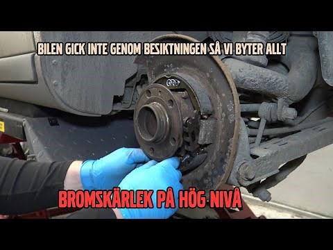Byta parkeringsbroms på Volvo V70 T5 2003 inkl komplett bromsrenovering.