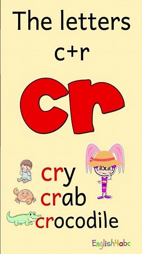 Consonant Blend CR | cry, crab, crocodile | Phonics for Kids!