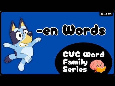 Bluey CVC 🐾 Learn “-en” Words | Brain Break for Kids! Movement Phonics Game & Classroom Brain Break