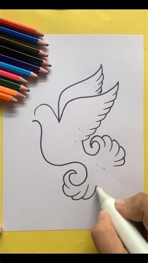 Drawing pigeon #pigeon drawing with marker pen