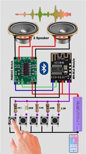 Make a Powerful Bluetooth Speaker with Controls #viral #shorts #circuitdiagram