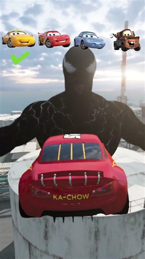 EPIC JUMP: Lightning McQueen vs Venom #shorts