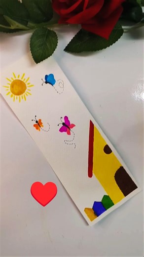 Cute butterfly bookmark painting 😍 #shorts #shortsviral #bookmark #butterfly #creative #trending