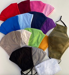 3 Layer Face Mask With a Nose Wire and Filter Pocket, Adjustable Ear Straps, Adult and Kid Sizes - Etsy