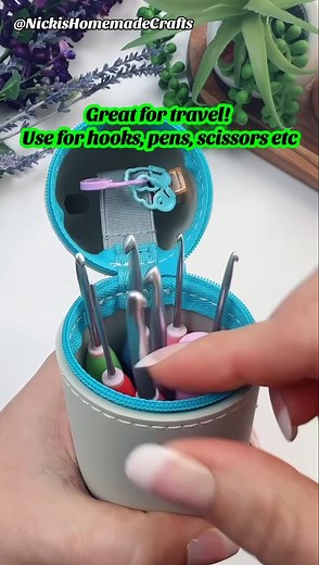 Pencil cases make the purrfect 😻 crochet hook storage bags! Check it out on Amazon --> https://amzn.to/3Rq4HDl Clicking this link gives us some pennies to help keep the yarn flowing! | Crochet Patterns & Tutorials by Nicki's Homemade Crafts