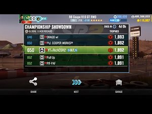 CSR2 | Season 246 | Championship Showdown | Top 1000 | Audi R8 Coupe V10 GT RWD |