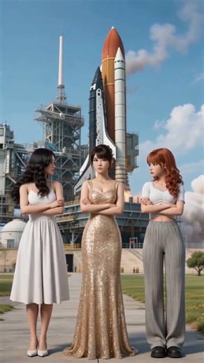 Countdown Choreography: Anime Girls on a Space Shuttle Launch Pad 🚀✨