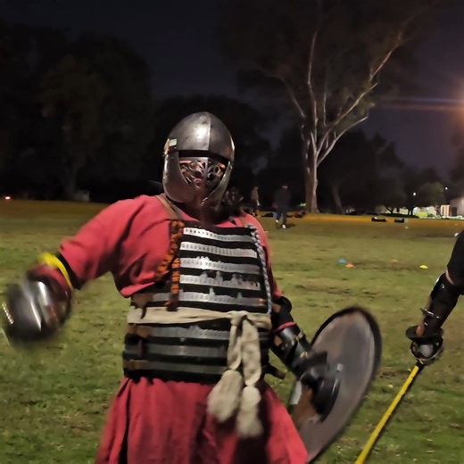 5.7K views · 160 reactions | SCA Practice 12-3-25- Ross (Sir Tiberius SCA) training with Jeff (Giovanni SCA). | School of Chivalry | Facebook