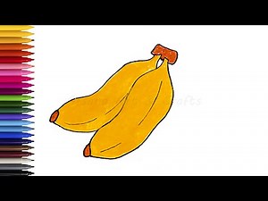 How to Draw Cute Bananas - Cute Fruits Drawing for Kids