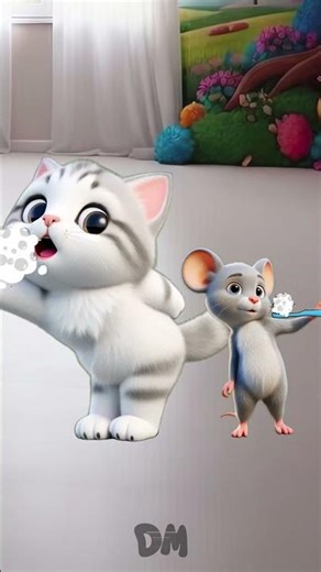 Brush Your Teeth Song Mouse and Cat #kidssongs #cartoon