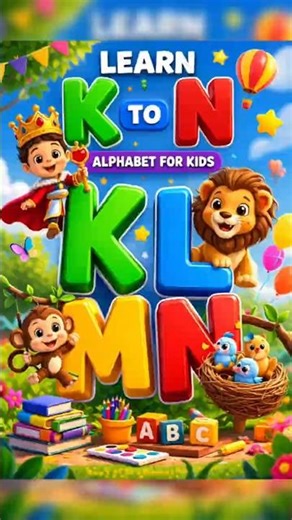 Learn ABC: K to N | Fun Alphabet for Kids#kidslearning #abclearning #alphabetforkids #kidsshorts