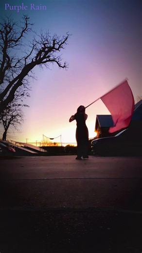 Color Guard Flag Performance to Purple Rain