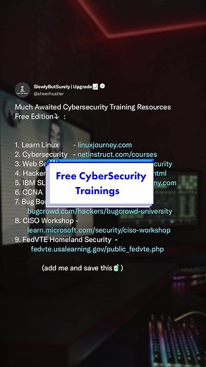 If you have questions like: 1. How do I get into cybersecurity? 2. What qualifications do I need to break into it? 3. What certifications do I need? etc Please visit this page and you will have all the answer you seek and many more, curated by expert in the cybersecurity industry. reddit.com/r/cybersecurity/wiki But first, like this post, share this with your group and add me. #cybersecurity #hacking #security #technology #hacker #infosec #tech #ethicalhacking #malware #cyber #cybercrime #kalili