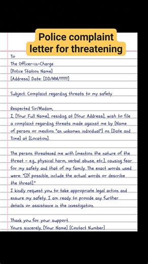 771K views · 4K reactions | Police complaint letter writing idea part_69 #PoliceComplaint | English Class | Facebook