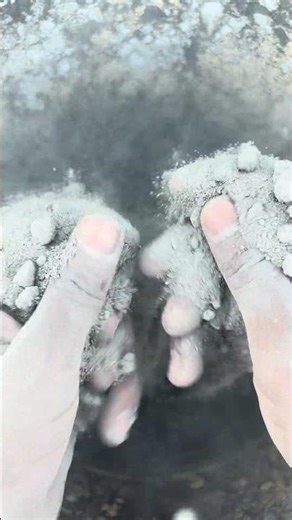 ASMR Soft Dry Sand Cement Crumbling into water #satisfying 62