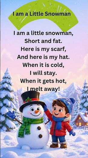 I Am a Little Snowman ⛄ | Winter Nursery Rhyme for Kids ❄️#kidseducation #funlearning