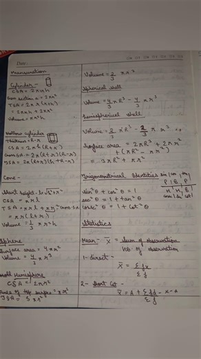 Maths all formulae || class 10 ICSE || #10th#maths#icse#formulaesheet