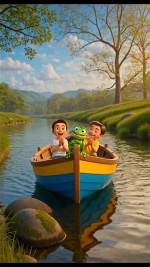 Row Row Row Your Boat 🚣 | Kids Nursery Rhymes & Songs | HD #kids #shorts #kidslearning