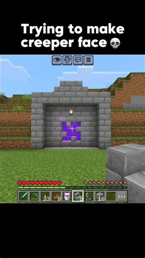 Minecraft making a creeper face moments
